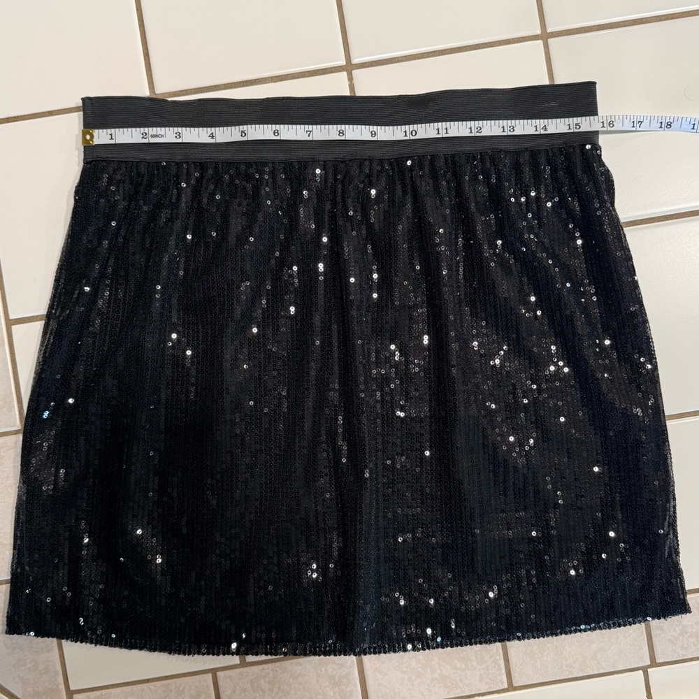 Sugar Lips Black Sequin Mini Skirt - Large